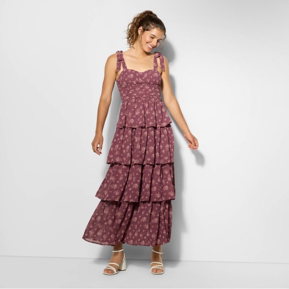 Women's Tiered Maxi A-Line Dress - Wild Fable - Picture 3 of 4